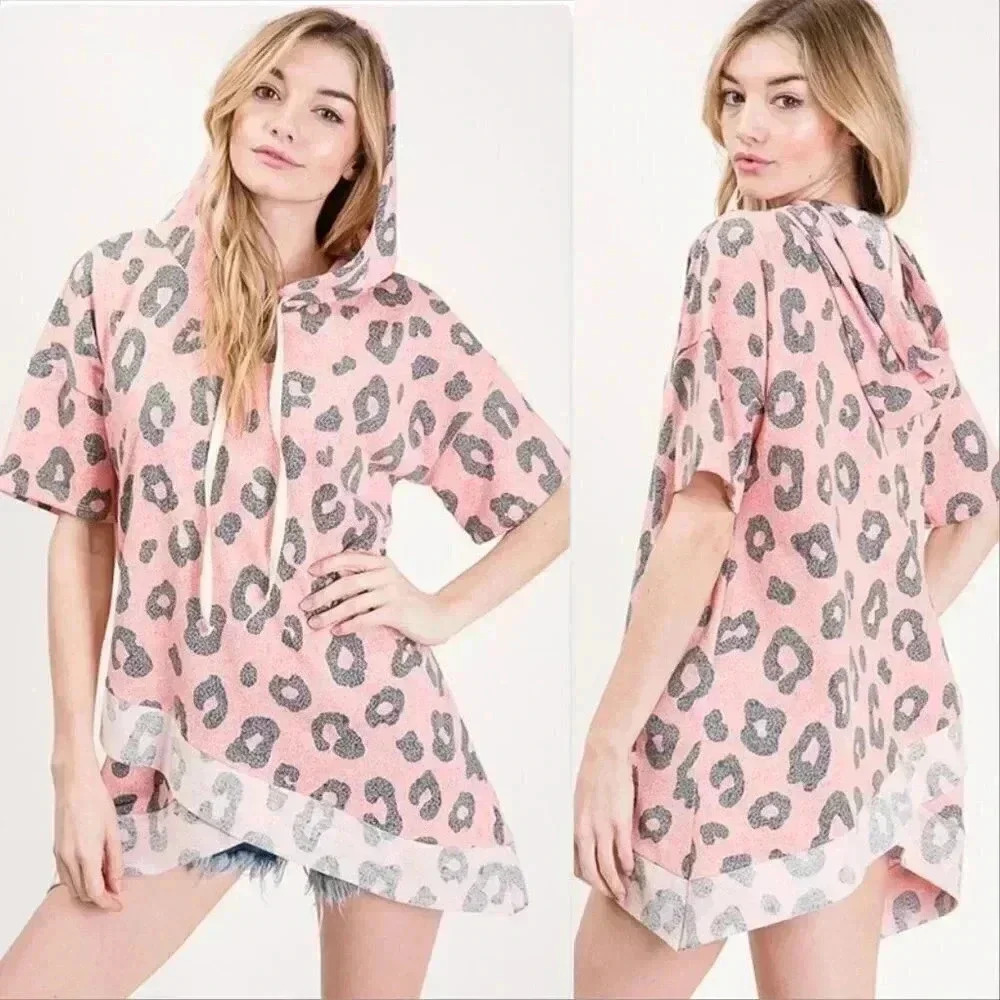 Leopard print Hoodie Top